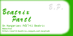 beatrix partl business card